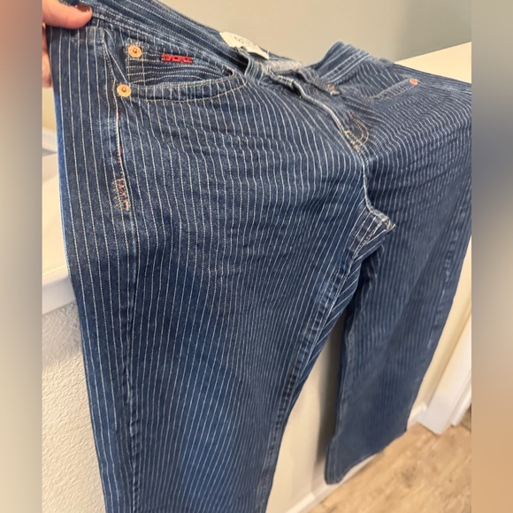 BDG stripped wide leg baggy Dark Blue Denim Jeans 30W x 31 grudge - Picture 5 of 6